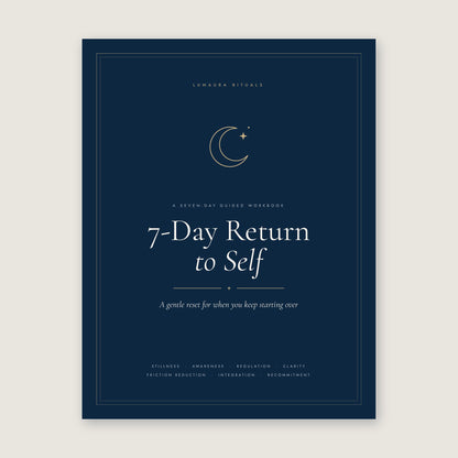 7-Day Return to Self workbook cover, Lumaura Rituals