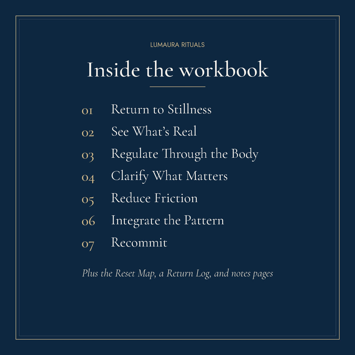Inside the workbook: the seven daily rituals